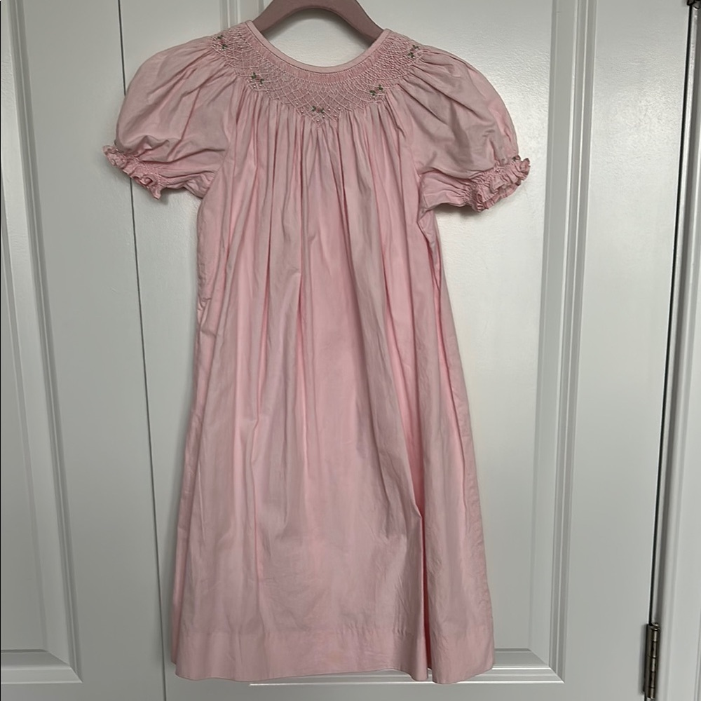 Elegant Pink Smocked Dress